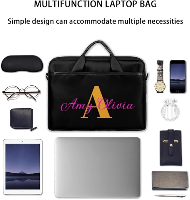 Custom-Laptop-Bag 15 Inch with Name Photo Personalized-Computer-Shoulder-Case Briefcases for Women Men Business