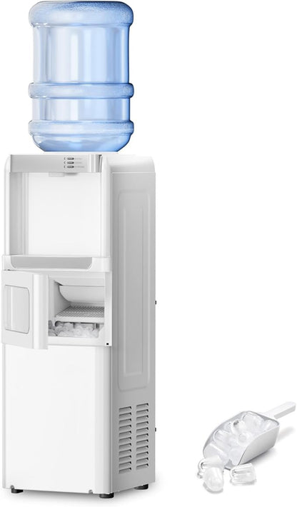 Antarctic Star 3-in-1 Hot and Cold Water Cooler Dispenser with Built-in Ice Maker, for 3 to 5 Gallon Bottle Water Dispenser，with Child Safety Lock，White