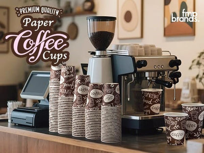 Fit Meal Prep 12 oz Coffee Cups 300 Count, Leak-Proof Hot Cup, Disposable Paper Coffee Cup Bulk for Hot/Cold Beverage, Durable Thickened Paper Cups for Party, Office, Bussines, Home, Bistros