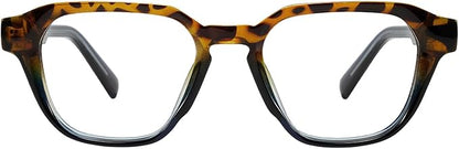 TIJN Blue Light Blocking Glasses for Women Men TR90 Rectangle Frame and Chic Preppy Style Computer Screen Glasses