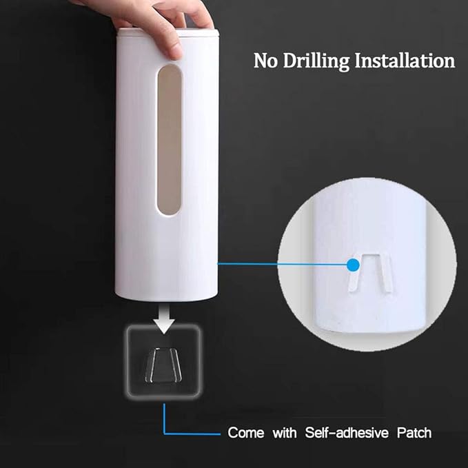 Disposable Cup Dispenser, Wall Mounted, Paper Cup Organizer, Self Adhesive, No Drilling Holes, Single Tube