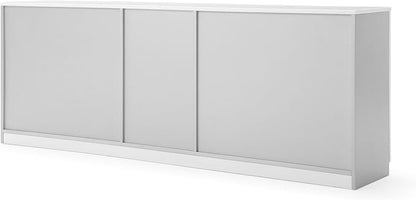 ZURI Furniture Reagan Modern Polished Office Storage and Filing Cabinet Credenza - White