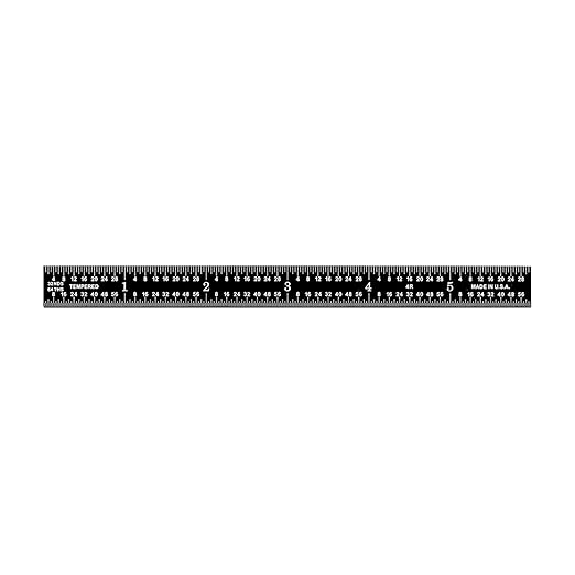 PEC Tools Stainless Steel Flexible Machinist Rules with Black Chrome Finish, Imperial Scale Graduations (1/8", 1/16", 1/32", 1/64"), 6" + 12" Value Bundle Set, Made in USA