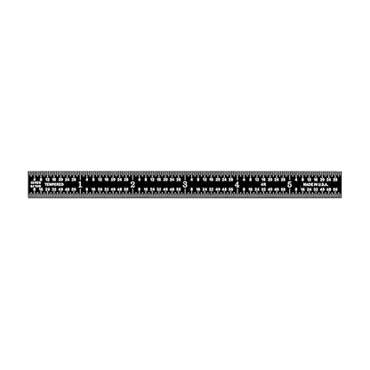 PEC Tools Stainless Steel Flexible Machinist Rules with Black Chrome Finish, Imperial Scale Graduations (1/8", 1/16", 1/32", 1/64"), 6" + 12" Value Bundle Set, Made in USA