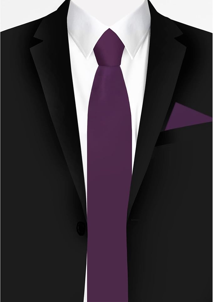 Jacob Alexander Men's Slim Width 2.75" Solid Color Tie