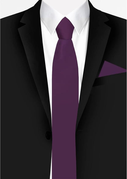 Jacob Alexander Men's Slim Width 2.75" Solid Color Tie