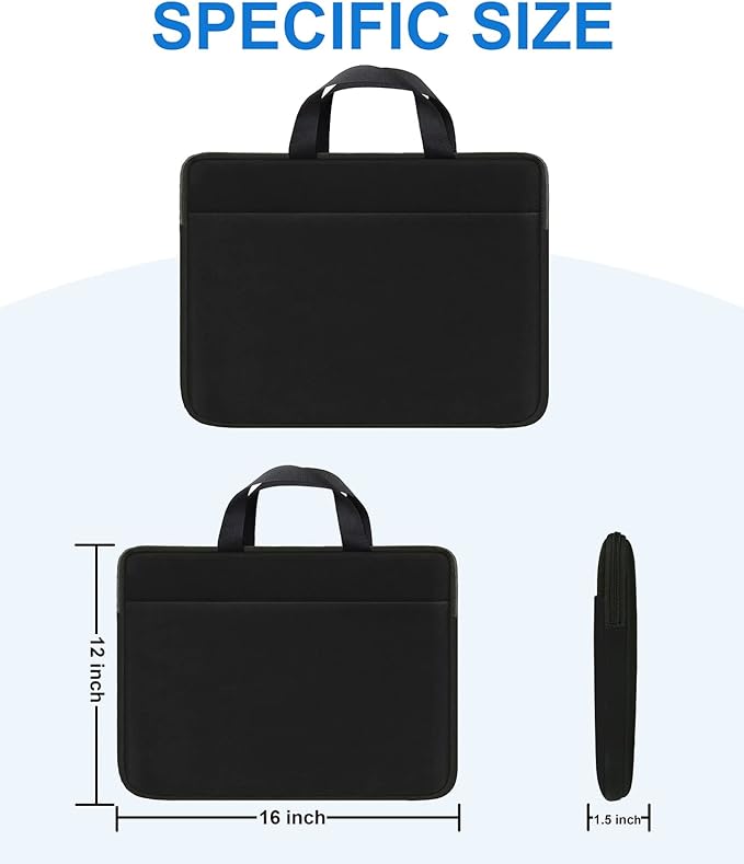 Laptop Sleeve Case 15.6 inch, Durable Travel Laptop Bag HandBag Shockproof Protective Computer Cover Carrying Bag Briefcase for 15" 15.6" HP Asus Acer Dell Lenovo Laptop Notebook Ultrabook, (Black)