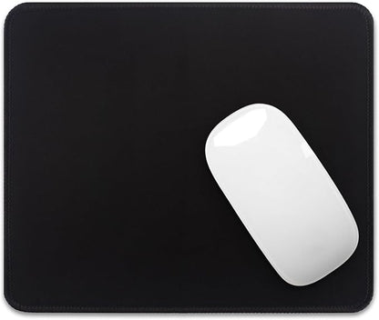 Square Mouse Pad with Stitched Edge, Premium Mousepad Washable Cloth. Computer Mouse Pad with Non-Slip Rubber Base, Mouse Pads for Computers Laptop Mouse 9.25x7.75x0.12 inch-Pure Black