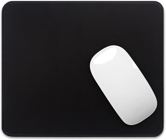 Square Mouse Pad with Stitched Edge, Premium Mousepad Washable Cloth. Computer Mouse Pad with Non-Slip Rubber Base, Mouse Pads for Computers Laptop Mouse 9.25x7.75x0.12 inch-Pure Black