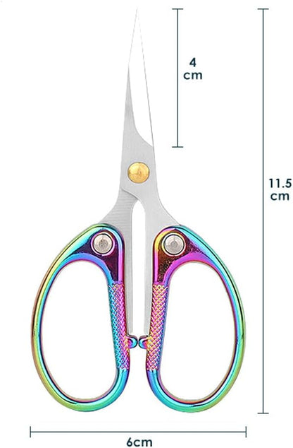 4.5" All Stainless Steel Embroidery Scissors for Sewing, Small Sharp Scissors Craft Shear for DIY Art Work Handicrafts Needlework Tool and Daily Use Colorful