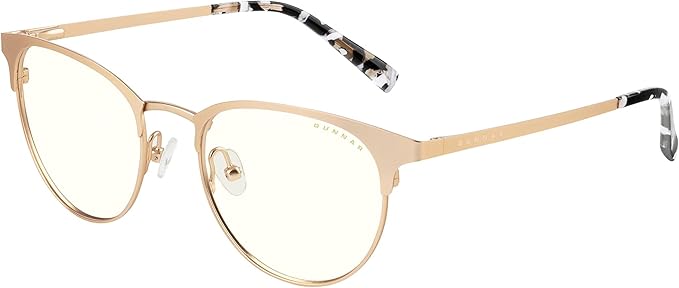GUNNAR - Premium Gaming and Computer Glasses - Blocks 35% Blue Light - Apex, Gold, Clear Tint