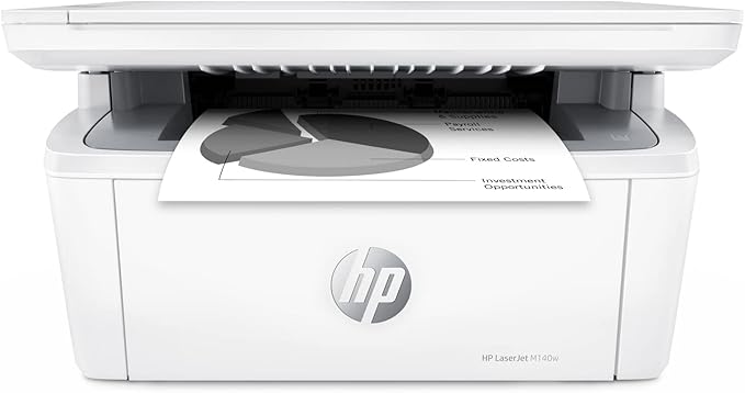 HP Laserjet MFP M140w Wireless Monochrome All-in-One Printer, Copier, Scanner, Phone, Tablet, for Home, Office Use, Easy Setup, Auto-On/Off Technology Compact White 7MD72F (Renewed)