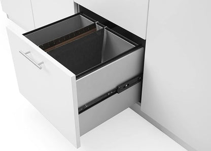 ZURI Furniture Reagan Modern Polished Office Storage and Filing Cabinet Credenza - White
