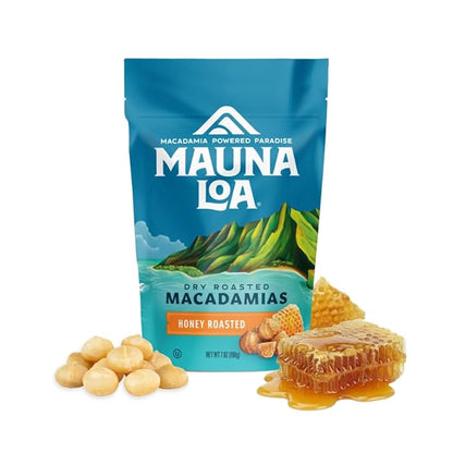 Mauna Loa Honey Roasted Macadamia Nuts, 7 oz Resealable Bag, Gluten Free, Sweet Hawaiian Snack