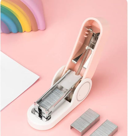 Pink Color Mini Stapler with 830 Staples,20 Sheet Office Desktop Stapler,Small Cute Compact Travel Size Stapler for Students & Office (Pink)