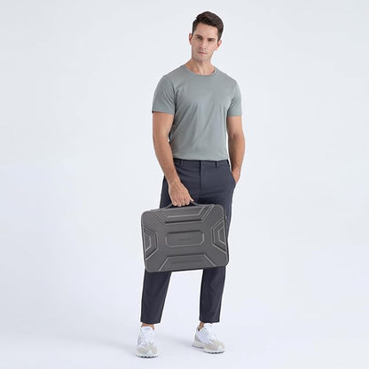 DOMISO 15.6 inch Laptop Sleeve Shoulder Bag Shockproof Computer Bag Waterproof EVA Protective Carrying Case for 16" MacBook Pro/Max M2 M1 2019-2023,15"-16" HP Dell Asus Laptop,Dell XPS 15,Dark Grey