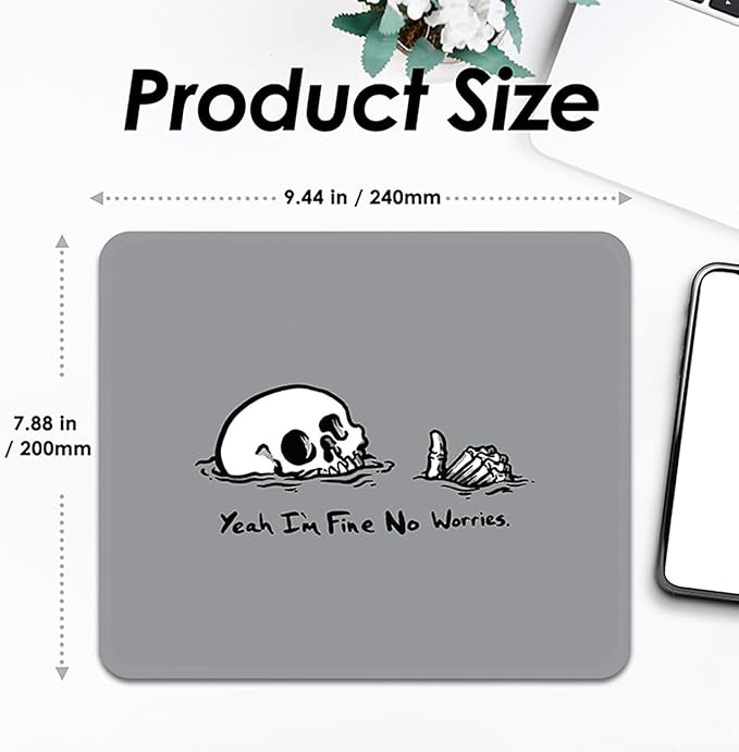 Square Mouse Pad with Stitched Edge, Premium Mousepad Washable Cloth. Computer Mouse Pad with Non-Slip Rubber Base, Mouse Pads for Computers Laptop Mouse 9.25x7.75x0.12 inch-Fine