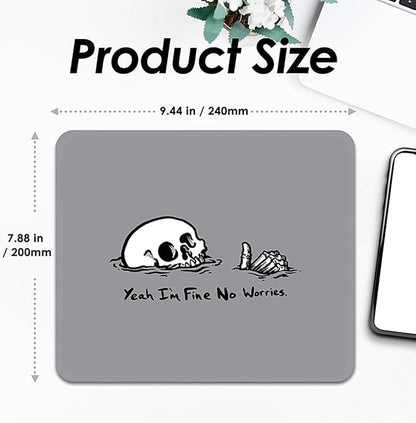 Square Mouse Pad with Stitched Edge, Premium Mousepad Washable Cloth. Computer Mouse Pad with Non-Slip Rubber Base, Mouse Pads for Computers Laptop Mouse 9.25x7.75x0.12 inch-Fine