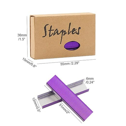 NatSumeBasics 6000 Purple Staples 26/6 Standard Colored Staple for Refill Desk Manual Stapler School Office Supplies Accessories (Purple)