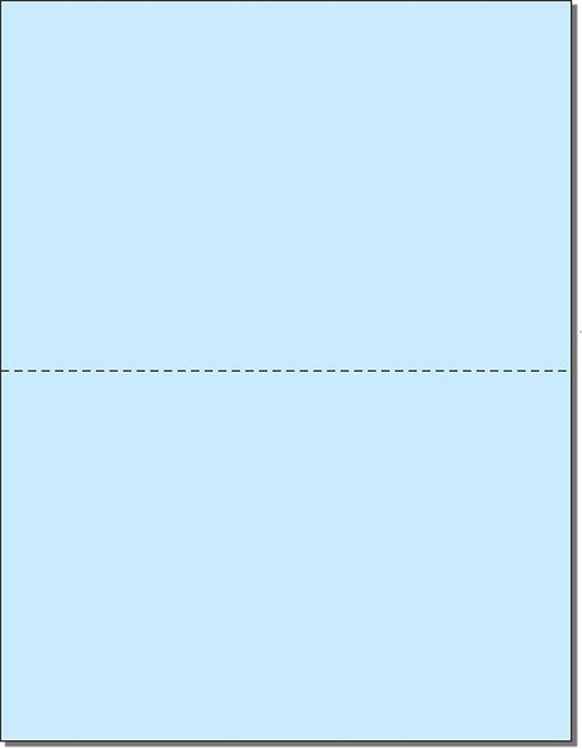 NextDayLabels - Pack of 500 Sheets, 8-1/2 x 11" Letter Size Perforated Paper (Blue, Perf @ 5-1/2")