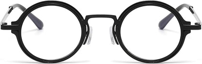 Onrtry Fashion Small Round Blue Light Blocking Glasses for Women Men Metal Frame Eyewear Glasses