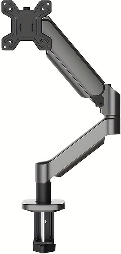 Ultrawide Monitor Arm for 13 to 32 inch Flat/Curved Computer Screen, Gas Spring Single Monitor Mount Holds up to 17.63 lbs, Clamp & Grommet Base, VESA 75x75/100x100mm, Black