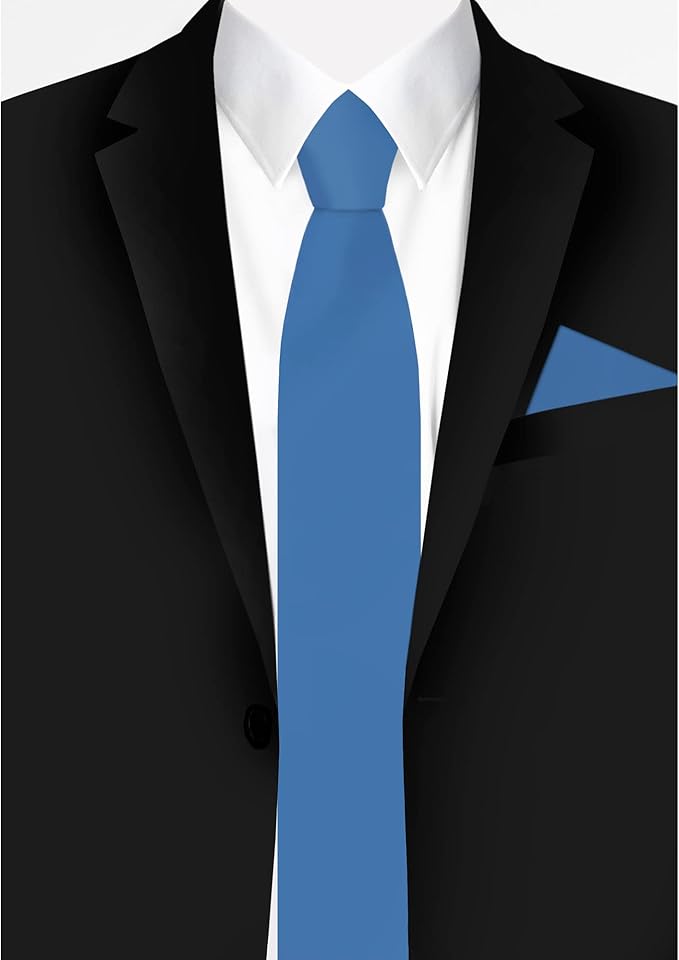 Jacob Alexander Men's Slim Width 2.75" Solid Color Tie