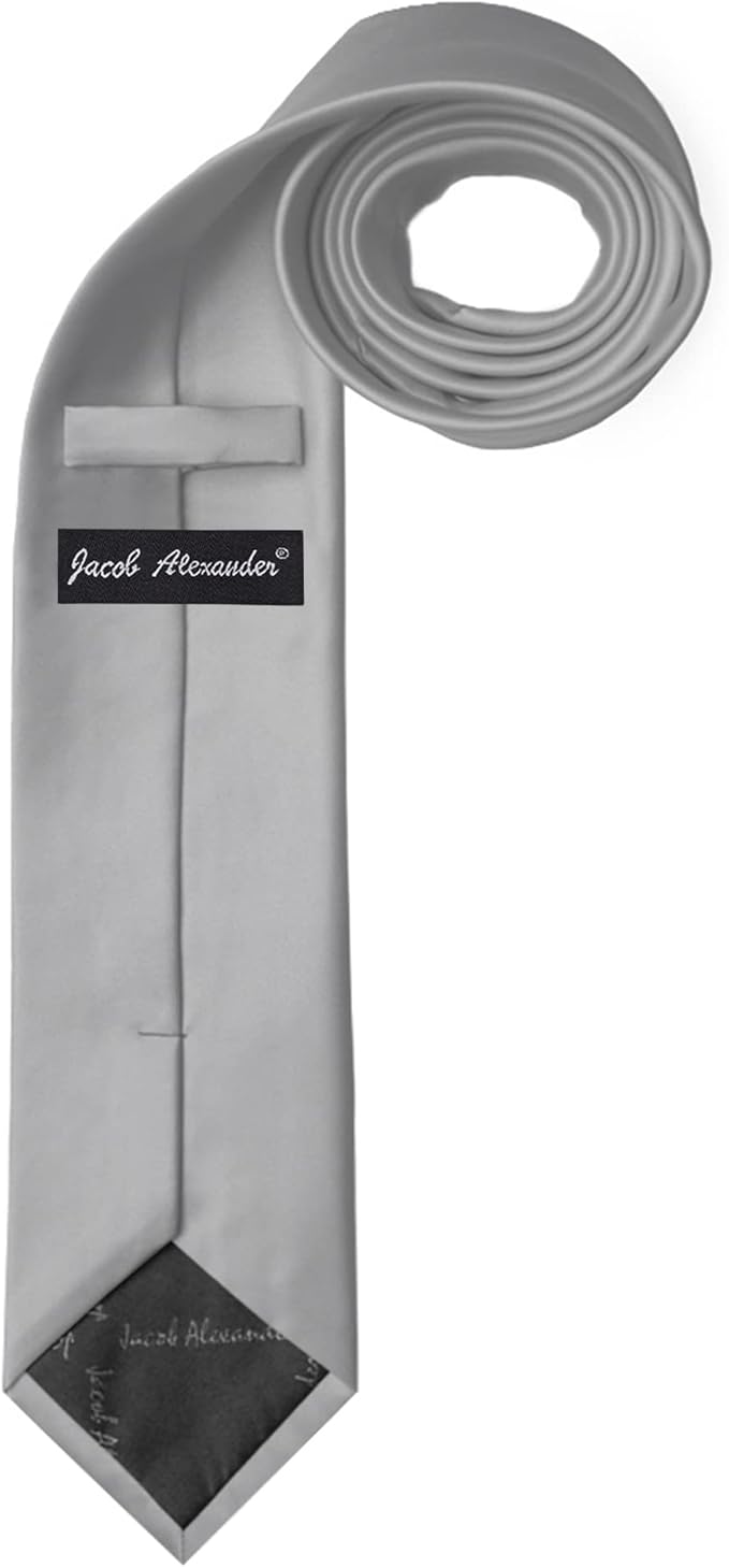 Jacob Alexander Solid Color Mens Tie - Soft-lined Necktie - Timeless Formal Look for Weddings and Business - (Regular Size)