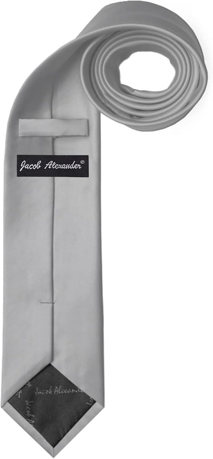 Jacob Alexander Solid Color Mens Tie - Soft-lined Necktie - Timeless Formal Look for Weddings and Business - (Regular Size)