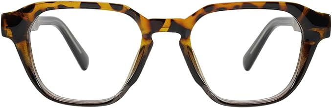 TIJN Blue Light Blocking Glasses for Women Men TR90 Rectangle Frame and Chic Preppy Style Computer Screen Glasses