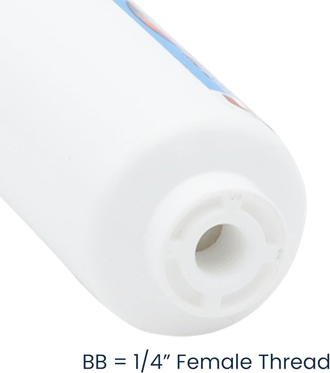 Omnipure CL10ROT33-BB Inline Water Filter, 1/4" FPT, Granular Carbon Replacement Cartridge, In-Line Water Filters for Under-Sink RO, Water Coolers, Ice Machines, RVs, NSF Certified and Made in USA