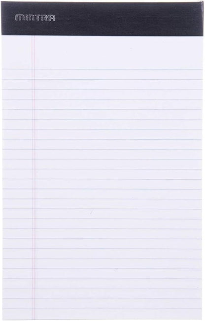 Mintra Office Legal Pads - ((BASIC WHITE 6pk, 5in x 8in, NARROW RULED))