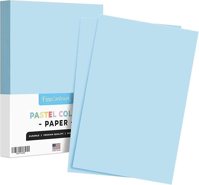 Blue Pastel Colored Paper - Perfect for Documents, Invitations, Posters, Flyers, Menus, Arts and Crafts | 11" x 17" | Regular 20lb Bond (75gsm) Paper - Smooth Finish | Bulk Pack of 100 Sheets