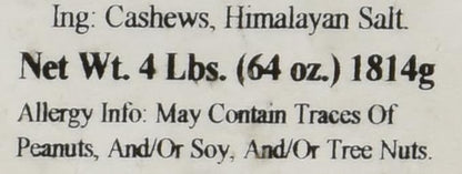 Dry Roasted Cashews Himalayan Salted (4 Lbs.) - Baked in Small Batches for Added Freshness - Oven Roasted to Perfection without Oil - Farm Fresh Nuts Brand