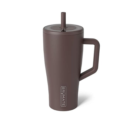 BrüMate Era 30 oz Tumbler with Handle & Straw | 100% Leakproof Insulated Water Bottle Tumbler with Lid & Flexible SoftSip Straw | Made of Stainless Steel | Cup Holder Friendly | 30oz (Java)