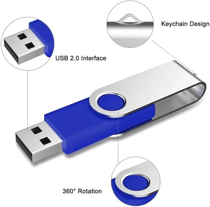 Generic 2GB USB Flash Drive 10 Pack Batch USB Thumb Drive USB Stick for Data Storage Backup, Removable Drive Zip Drive with Indicator Memory Stick(10Pack Blue, 2GB)