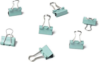 100 Pack Mini Light Green Binder Clips 5/8 Inch (15 mm), Colored Little Paper Clamps, Small Tiny Micro Size Paper Clips for Office Home School Business 0.6"