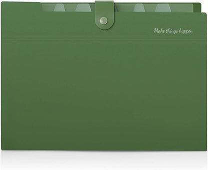 SKYDUE Expanding File Folders with 8 Pockets, Accordion File Organizer with Labels, Portable Paper Bill Receipt Organizer, Letter Size, Home School Office Supplies, Olive Green