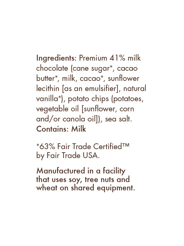Chuao Chocolatier Potato Chip Milk Chocolate Mini Bars | Gourmet No Preservatives | For Gift Baskets, Christmas, Birthday, Thank You, Care Package | 24 Pack, 0.39 oz Each