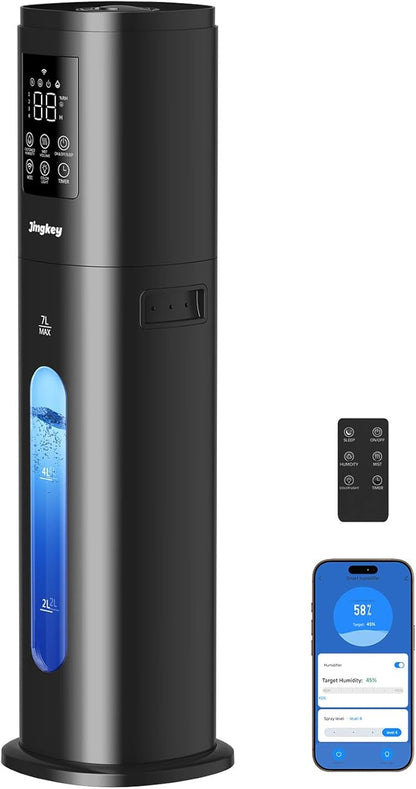 Humidifiers for Bedroom Large Room, 7L/1.85Gal Quiet Humidifiers with 350ML/H Large Mist Speed,Smart App & Remote Control, Cool Mist Humidifier for Baby & Home