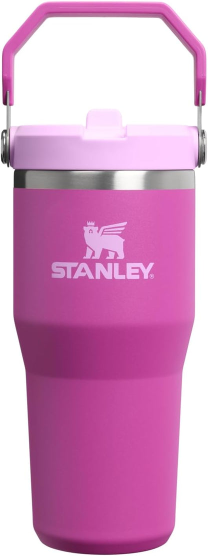 STANLEY IceFlow 2.0 Flip Straw Tumbler with Handle 14 oz | Twist On Lid and Flip Up Straw | Leakproof Water Bottle | Insulated Stainless Steel | BPA-Free | Dark Blossom