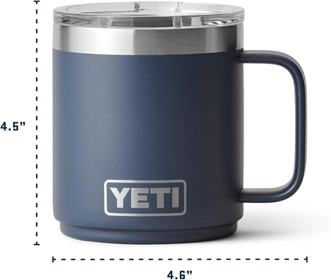 YETI Rambler 10 oz Ceramic Lined Stackable Mug, Vacuum Insulated, Stainless Steel with MagSlider Lid, Ridgeline
