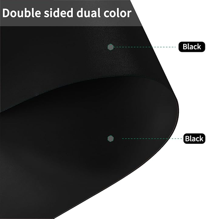 Leather Table Cover,1.8mm Thick,42x96 Inch Table Protector,Table Protector for Dining Room Table,Dining Table Cover,Table Cover Protector.(Black+Black,42x96)