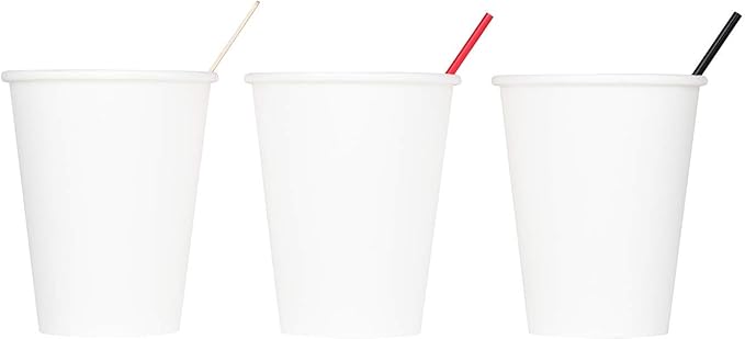 Karat C-K508W 8 oz White Paper Hot Cup, 80mm Diameter - Case of 1000 pcs