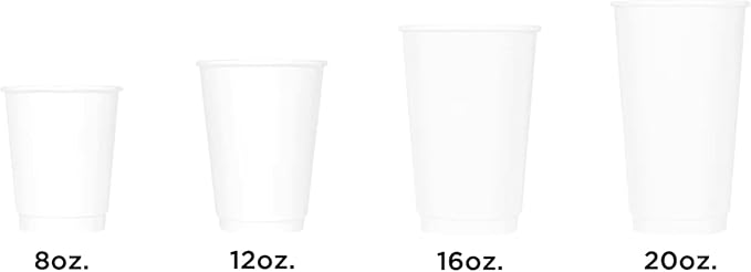 Karat 12 oz Double-Wall Insulated Coffee Cup [500 Count] White Disposable Paper Hot Cup - Rolled Rim for Hot Beverages, 90mm (C-KIC512W)
