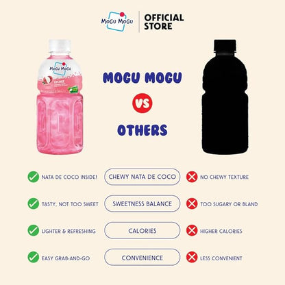 Mogu Mogu Coconut Juice Drink (6 Bottles) with Limited Edition Cooler Bag – Chewy Kids & Adults Drink with Nata de Coco | Fun Coconut Beverage | Ready to Drink Juice Set