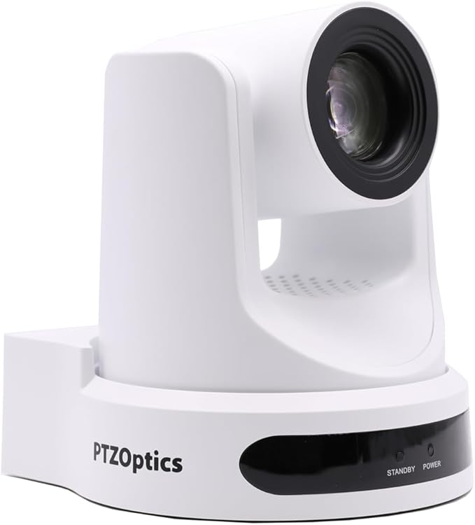 PTZOptics Move SE 30x 1080p Full HD Advanced PTZ Auto-Tracking Pan Tilt Zoom Camera for Live Streaming and Video Production (White)
