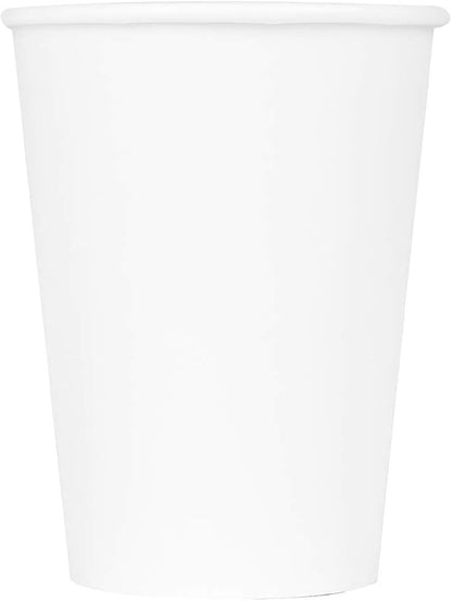 Karat 12oz Premium White Paper Hot Coffee Cups Diameter 3.54", Disposable, Leak-Resistant Double Poly-Lined, Ideal for Restaurants - Pack of 1000