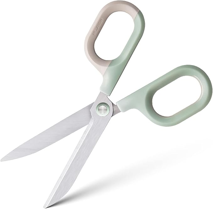 Multipurpose Scissors, Comfort-Grip Handles Sharp Scissors for Office Home School Craft Sewing Fabric Supplies (6", Green)