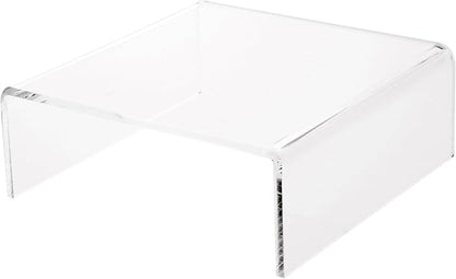Plymor Clear Acrylic Short Square Display Riser, 3" H x 8" W x 8" D (1/4" thick), Pack of 6